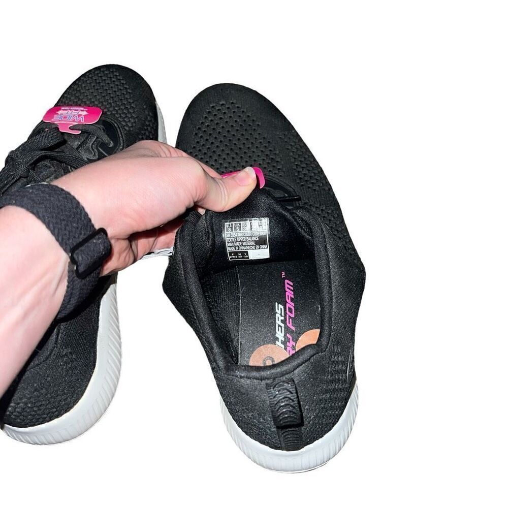 NWT SKECHERS Memory Foam Black Athletic Shoes Size 8 - Picture 4 of 5
